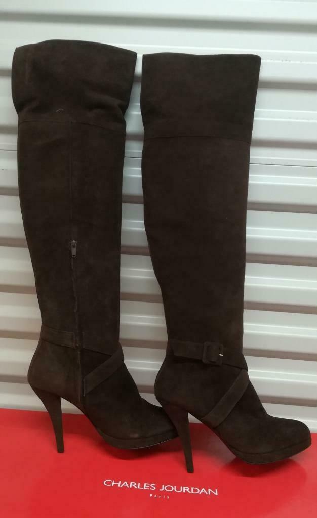 67B* CH. JOURDAN - superbes cuissardes chocolat cuir - 37,5, Vêtements | Femmes, Chaussures, Neuf, Bottes hautes, Noir, Envoi