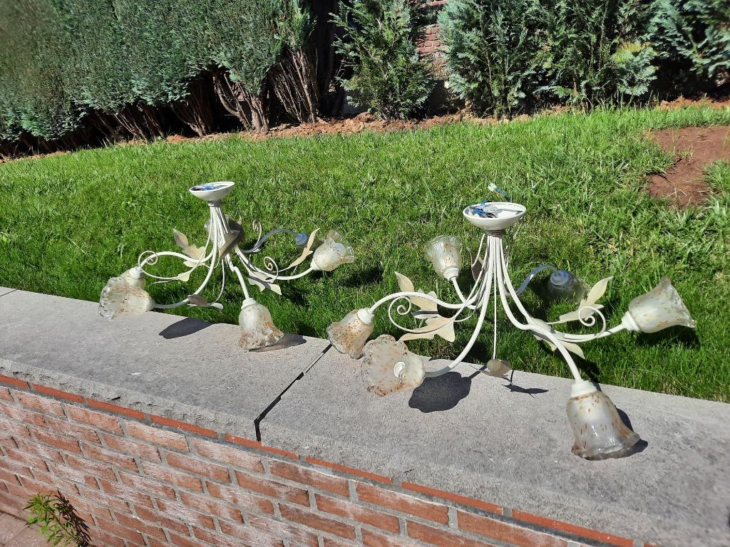 6 tak kroonluchters, Ophalen, Zo goed als nieuw, Glas, Voir photos