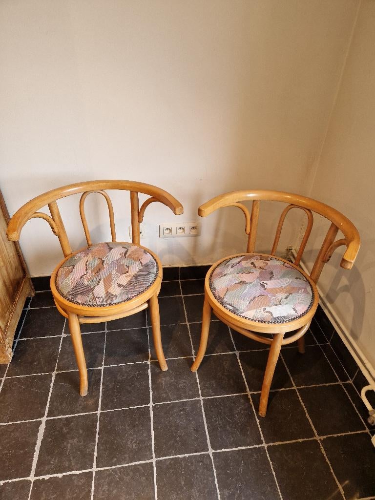 2 stoelen met ronde leuning, Enlèvement, Utilisé, Bois