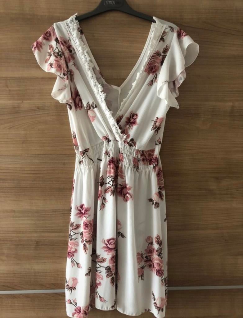 Zomerjurk maat S, Wit, Ophalen of Verzenden, Zo goed als nieuw, Knielengte
