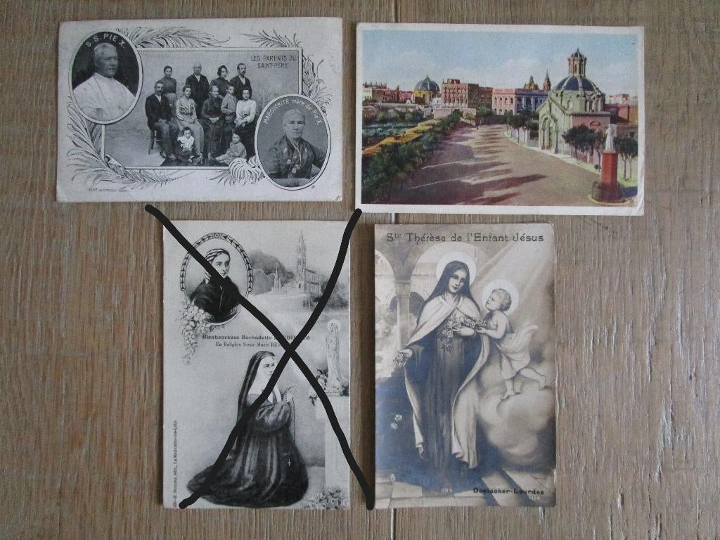 3 oude postkaarten Religie, Enlèvement ou Envoi, Avant 1920, Affranchie, Autres thèmes