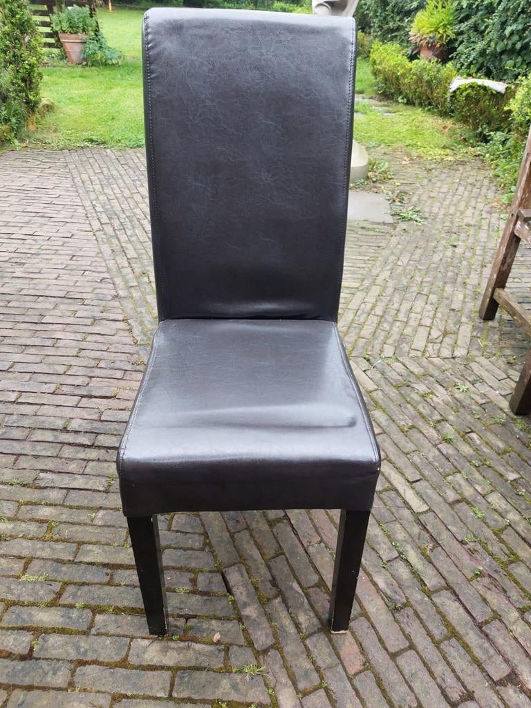 6 leren stoelen, Ophalen, Gebruikt