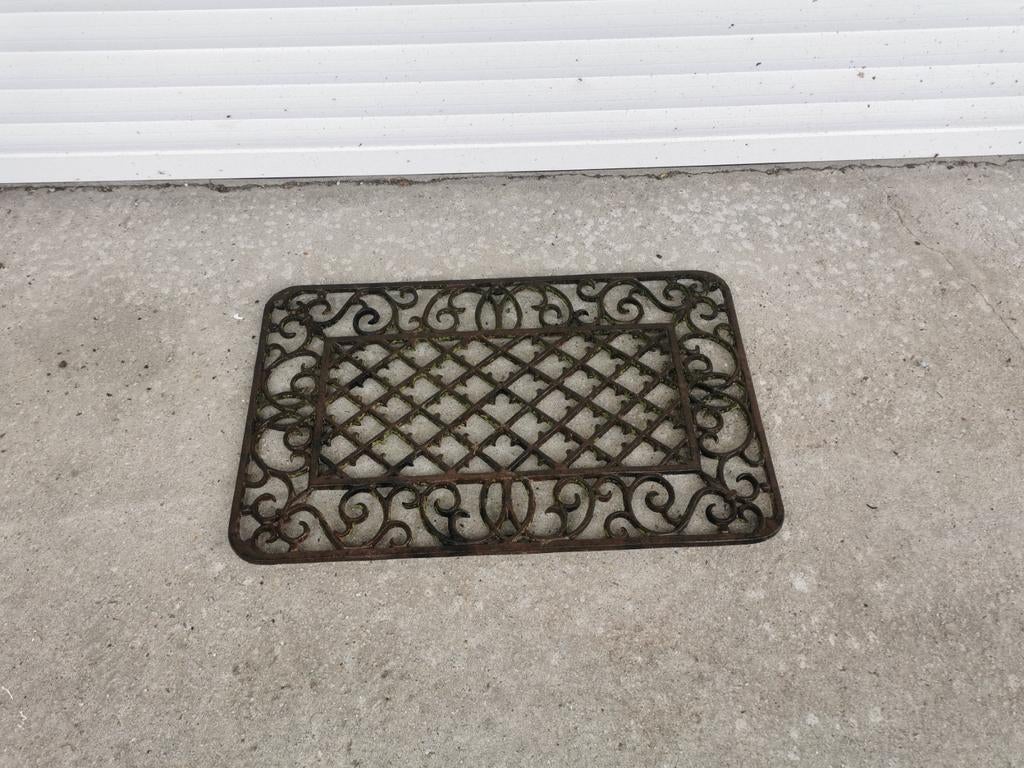 Gietijzeren deurmat, Tuin en Terras, Deurmatten, Gebruikt, Gietijzer, Binnen, Buiten, Ophalen