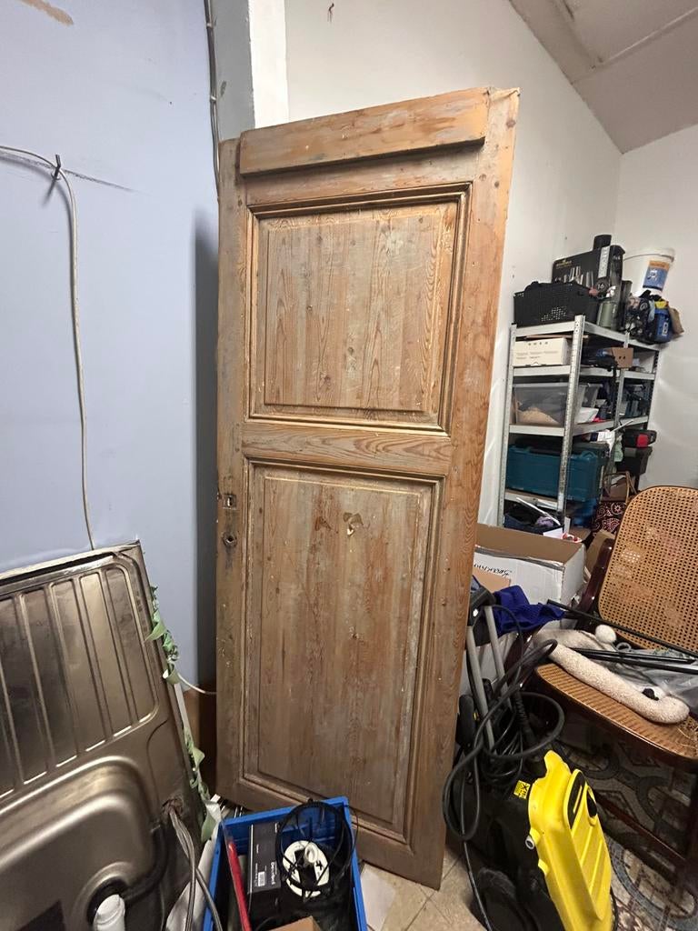 Opgeschuurde vintage massief houten deur, Enlèvement, Utilisé