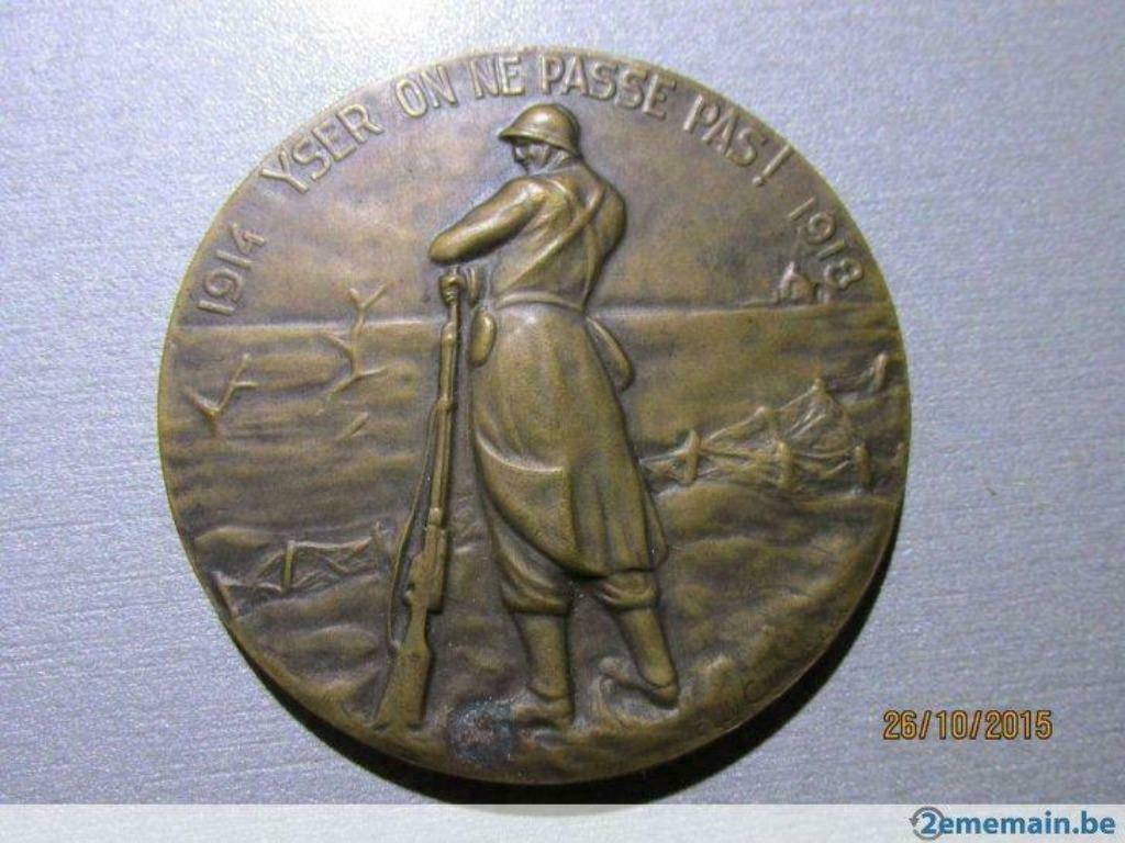 médaille hommage vandeuren 1914-1918 TTB Bronze 65 mm, Enlèvement, Bronze