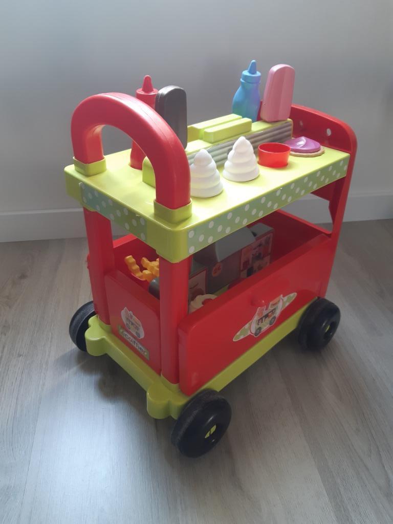 Ecoiffier mobiel burger en ijswagen, Ophalen of Verzenden, Gebruikt, Kunststof, Speelkeuken