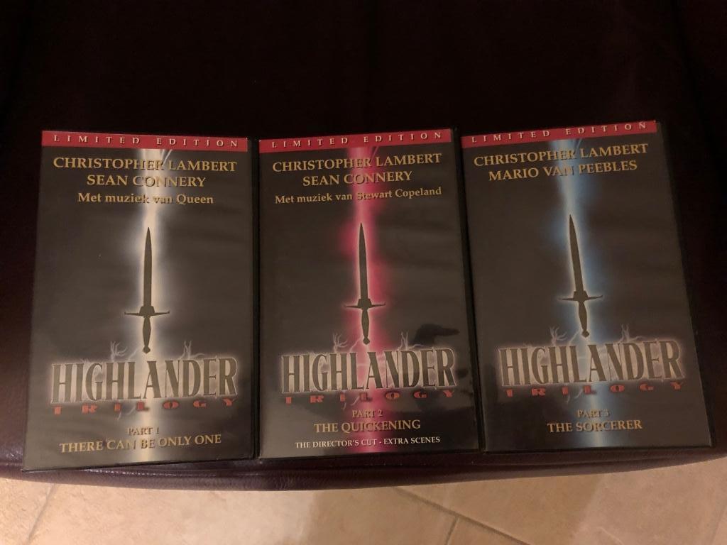 VHS Highlander deel 1 deel 2 deel 3 videoband limited editio, À partir de 12 ans, Enlèvement ou Envoi, Utilisé, Science-Fiction et Fantasy