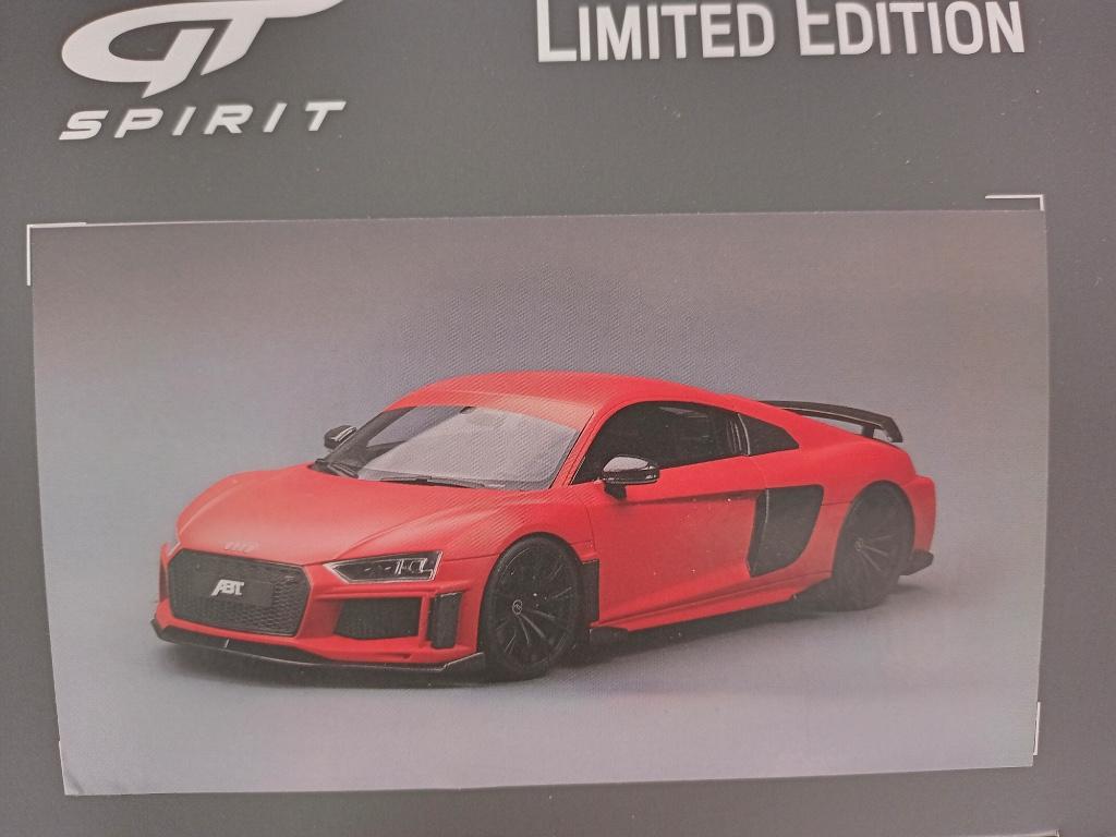 Audi R8 Abt mat rood in ovp GT-Spirit, Hobby en Vrije tijd, Ophalen of Verzenden, Nieuw, Auto, Overige merken