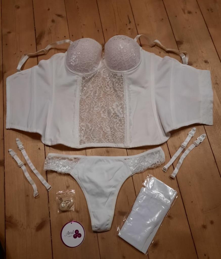 NOUVEL ensemble de lingerie (lingerie de mariée), Enlèvement ou Envoi, Blanc, Ensemble