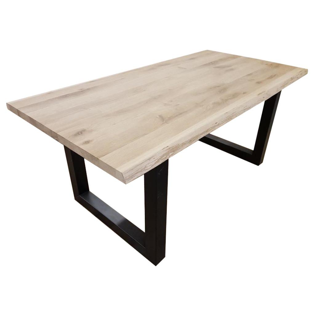 massief eiken tafel | tafelblad | eettafel | boomstamtafel, Enlèvement, Neuf, Rectangulaire, Chêne