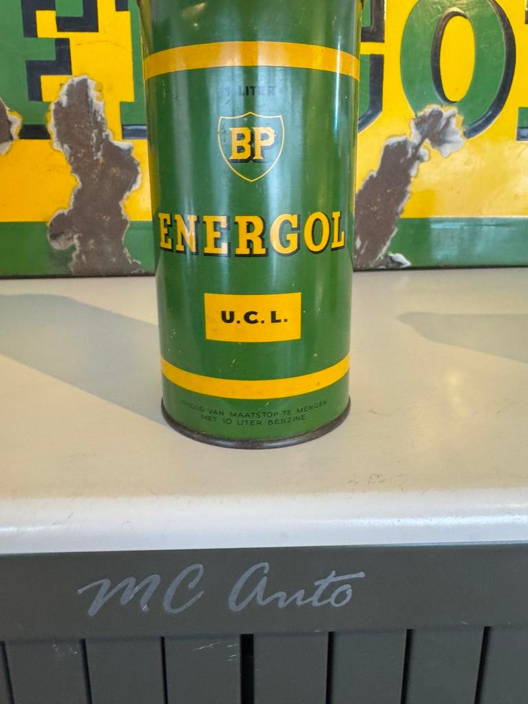 BP Energol oud olie blik, Verzamelen, Ophalen of Verzenden, Gebruikt, Gebruiksvoorwerp
