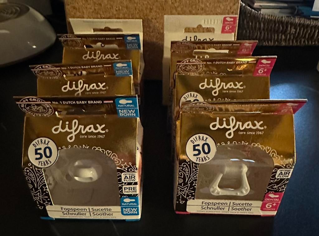 NIEUW!! Difrax fopspenen newborn en 6+, Ophalen, Nieuw