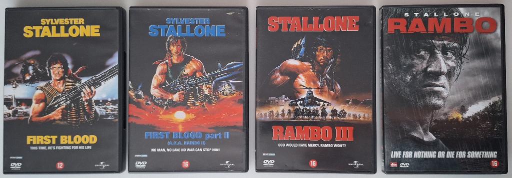 First Blood/ Rambo (Lot van 4 DVD's), Ophalen of Verzenden, Zo goed als nieuw, Actie