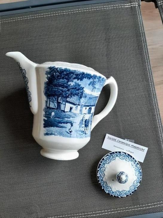 Kan Société Céramique Maestricht Boerenhoeve blauw, Antiquités & Art, Antiquités | Céramique & Poterie, Enlèvement
