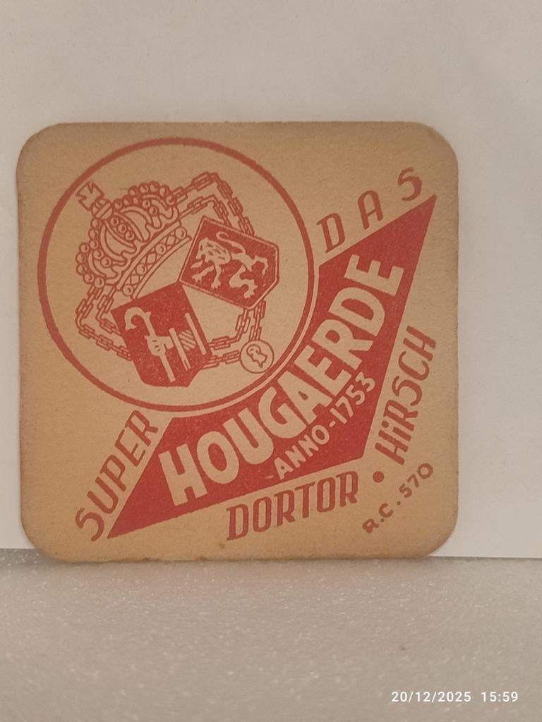 Ancien sous-bock HOUGAERDE ., Enlèvement ou Envoi, Comme neuf, Sous-bock, Autres marques