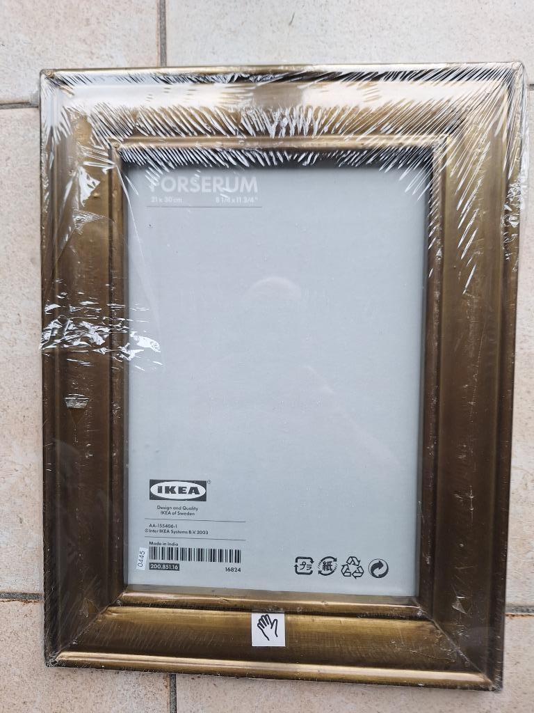 Houten kader met koperen sierframe. (IKEA)., Huis en Inrichting, Woonaccessoires | Lijsten, Minder dan 50 cm, Metaal of Aluminium