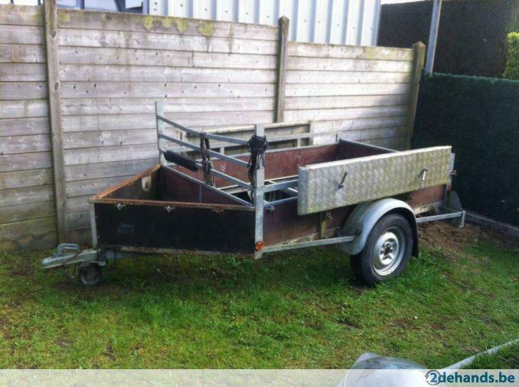 aanhangwagen remorque met bache en oprijplaten, Enlèvement