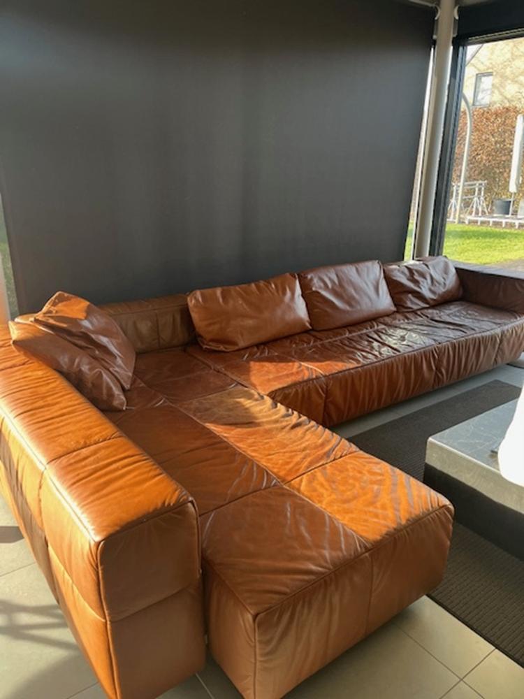 Design lederen salon, Ophalen, 300 cm of meer, Zo goed als nieuw, Vierpersoons of meer