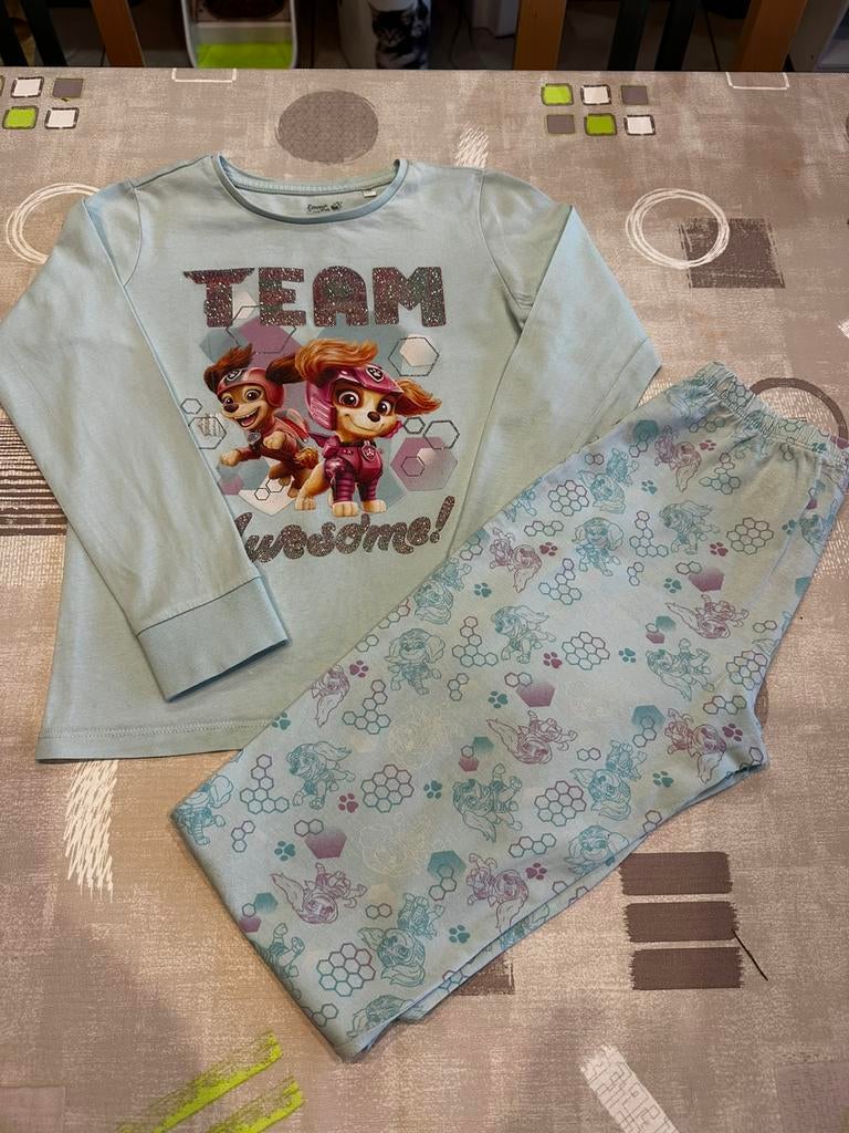 Pyjama Paw petrol maat 128, Kinderen en Baby's, Kinderkleding | Maat 128, Nacht- of Onderkleding, C&A, Meisje, Ophalen of Verzenden