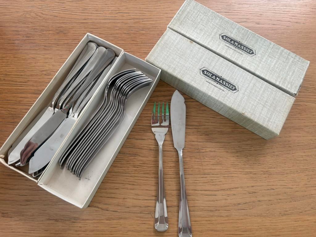 Couverts à poisson Sola Massive, 12 pièces, Maison & Meubles, Cuisine | Couverts, Enlèvement ou Envoi, Comme neuf