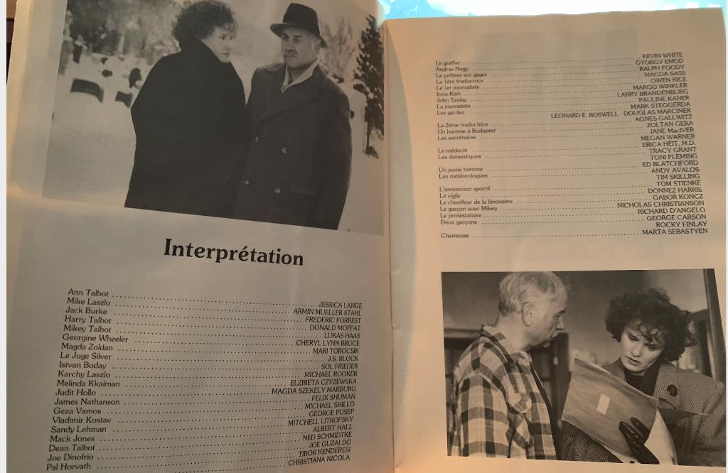 Music Box met Jessica Lange - Persmap, Ophalen of Verzenden, Zo goed als nieuw, Film, Overige typen