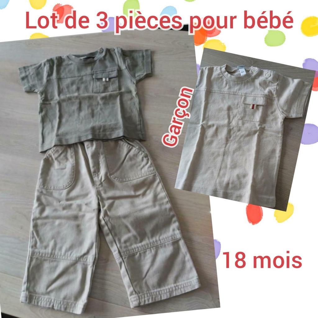 T-shirts MC+pantalon pour bébé garçon-T.18 mois, Enlèvement ou Envoi, Utilisé, Autres tailles