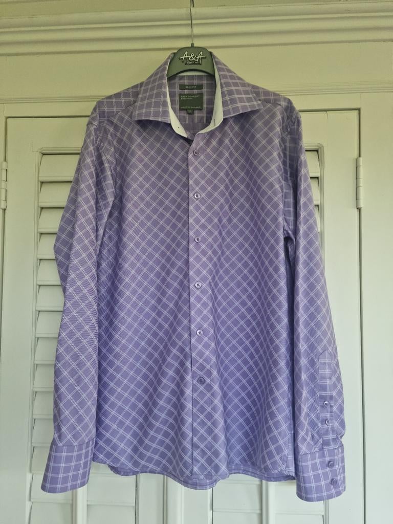 Nieuw herenhemd JBC, maat large (slim fit), Kleding | Heren, Overhemden, Paars, Nieuw, Ophalen of Verzenden, Halswijdte 41/42 (L)