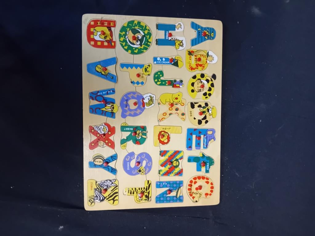 Houten alfabet legpuzzel, Kinderen en Baby's, Ophalen, Zo goed als nieuw
