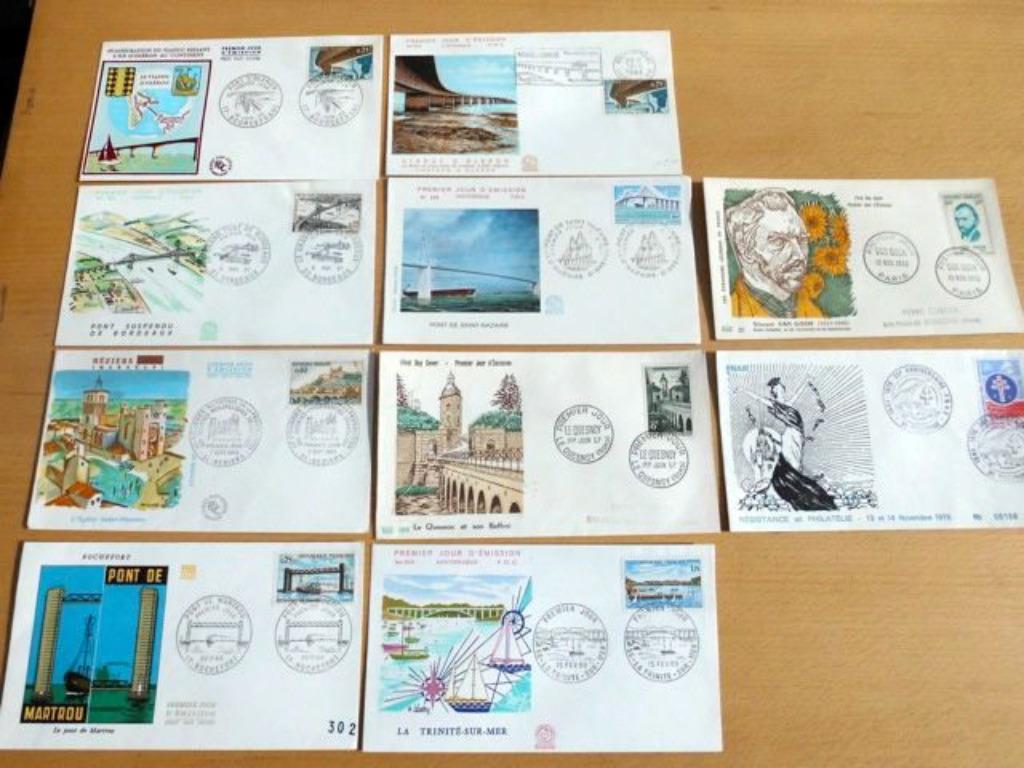 France : 17 FDC/ponts, Timbres & Monnaies, Timbres | Europe | France, Enlèvement ou Envoi