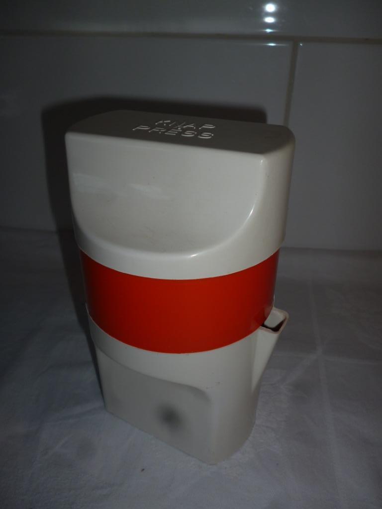 Vintage citrus handpers KNAP PRESS design oranje en crème, Ophalen of Verzenden