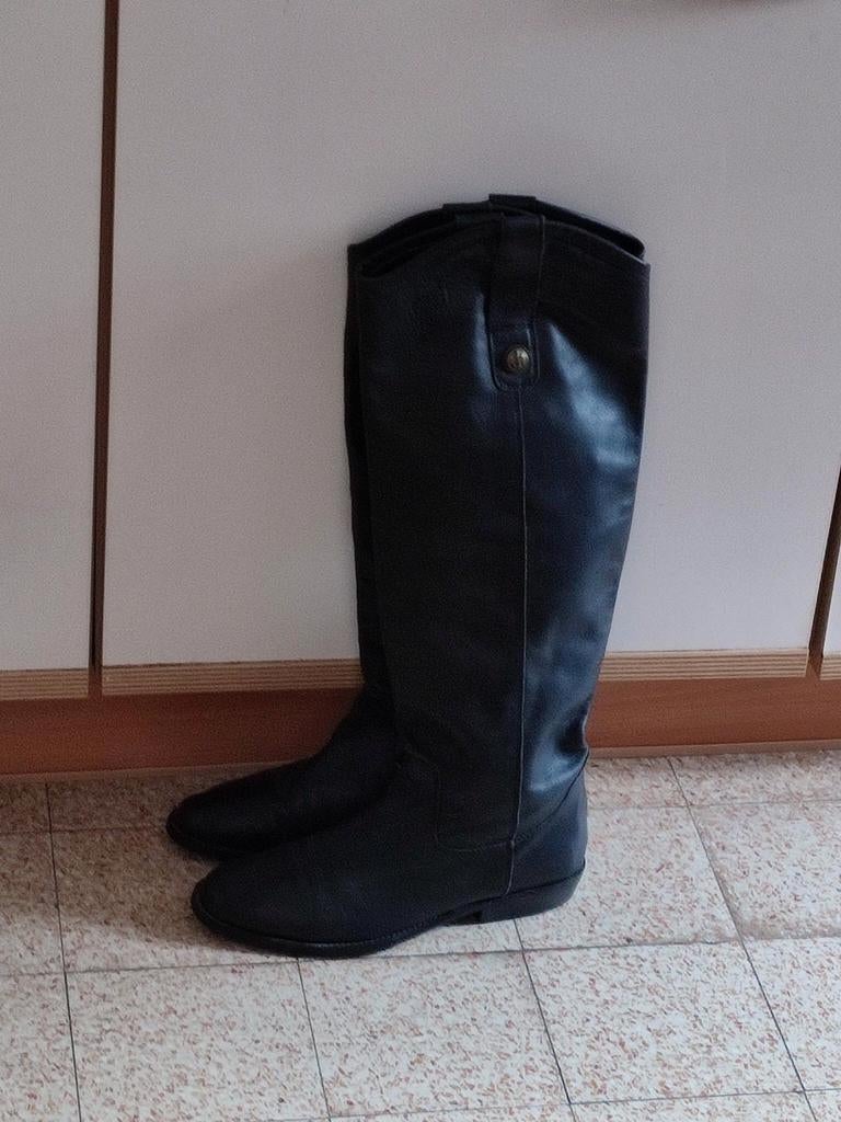 Leren laarzen maat 38, Kleding | Dames, Hoge laarzen, Zwart, Ophalen of Verzenden, Zo goed als nieuw