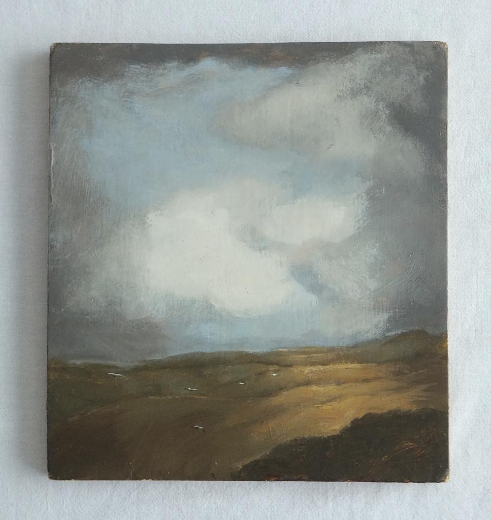 Schilderijtje van Landschap met Vogels - Olieverf, Ophalen of Verzenden