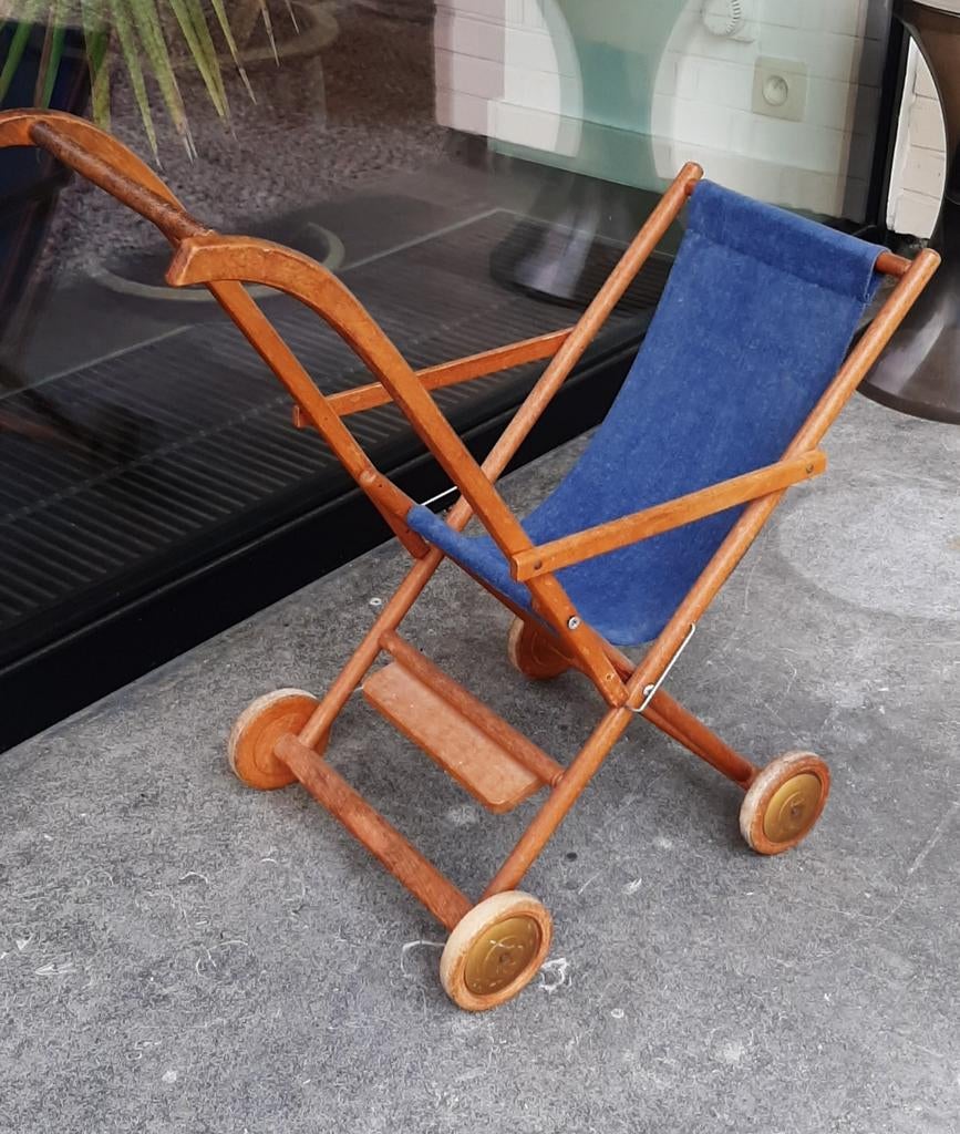 Poppewagen buggy poussette hout, Ophalen, Gebruikt