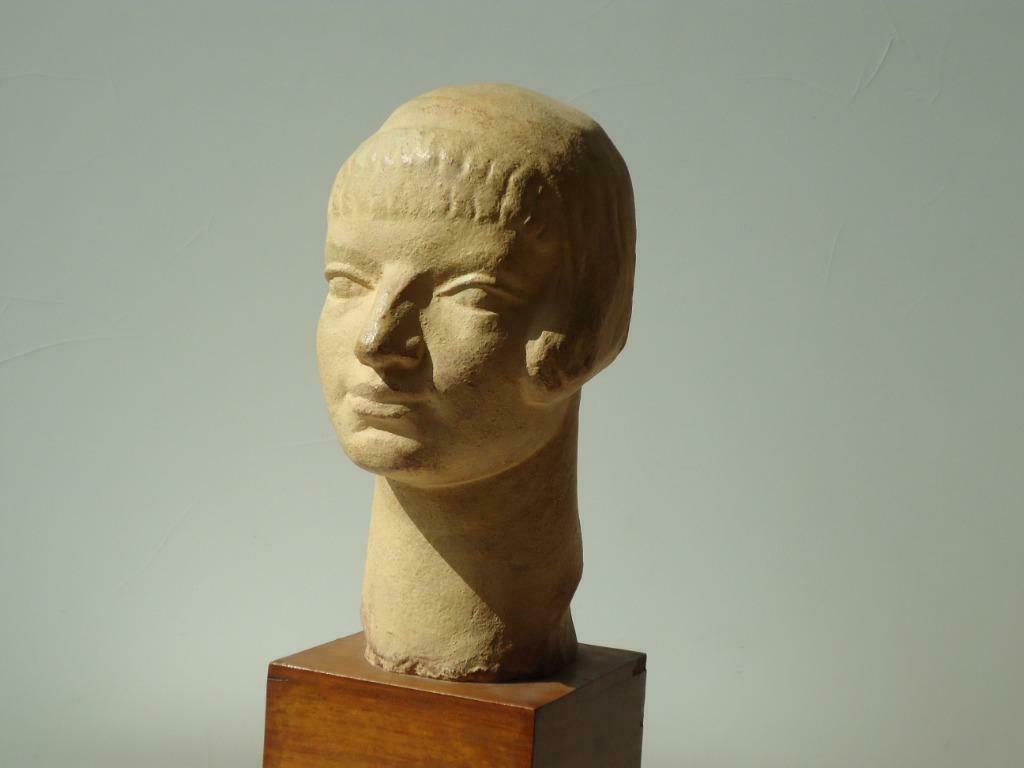 DOLF LEDEL °1893-1976 buste sculpture tête de fille ART DECO, Antiquités & Art, Enlèvement