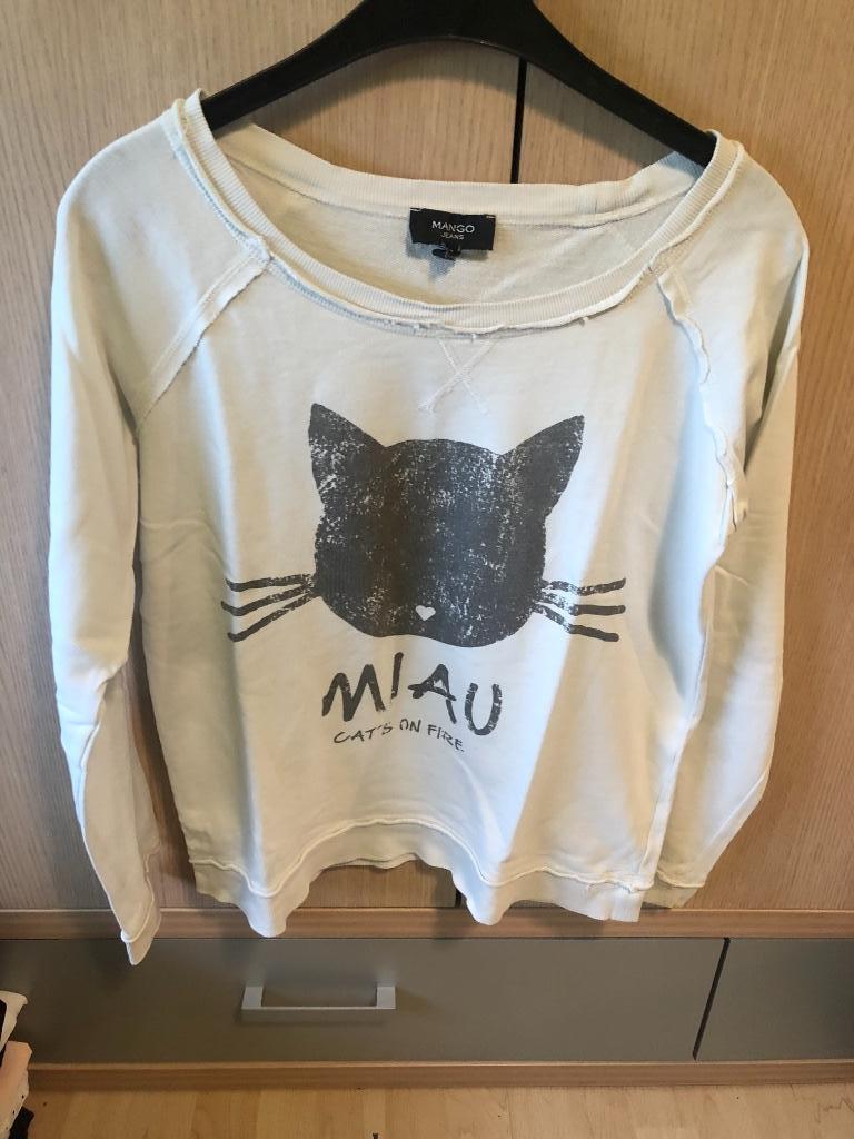 Trui wit met kat van Mango, Mango, Wit, Ophalen of Verzenden, Zo goed als nieuw