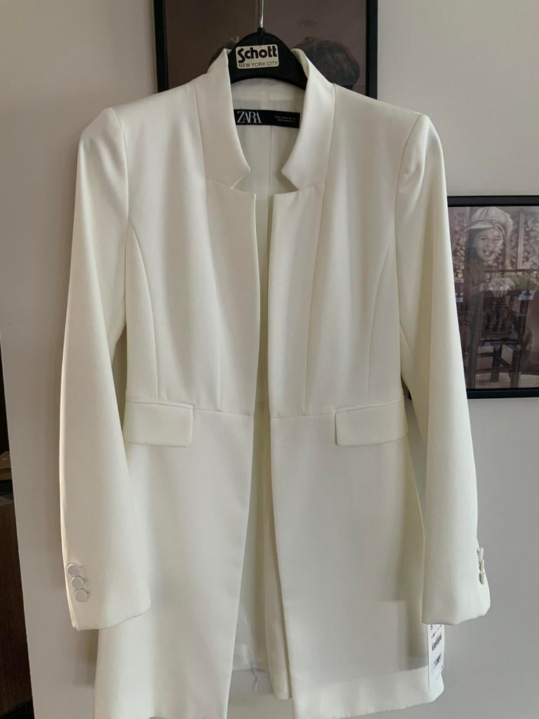 Blazer Zara blanc taille S neuf, Nieuw, Ophalen of Verzenden, Maat 36 (S), Wit