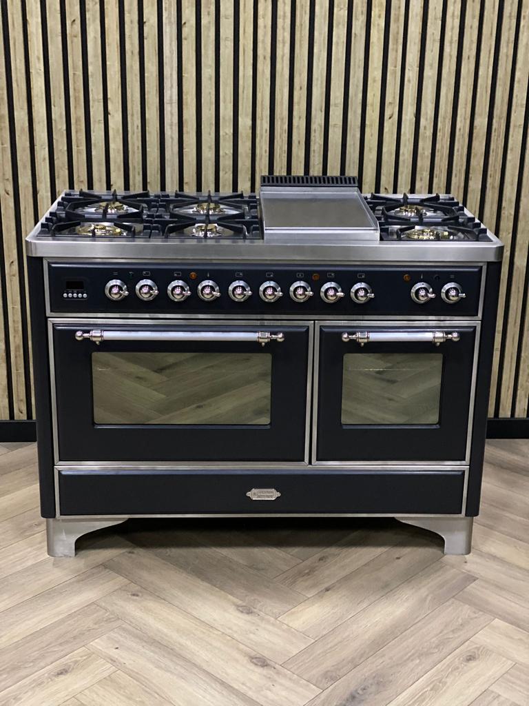 Prachtig Boretti Fornuis 120 cm Gas 7 pits + Frytop, Ophalen of Verzenden, Grill, Gas