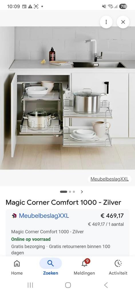Keuken hoekkast magic corner 2x, Huis en Inrichting, Ophalen