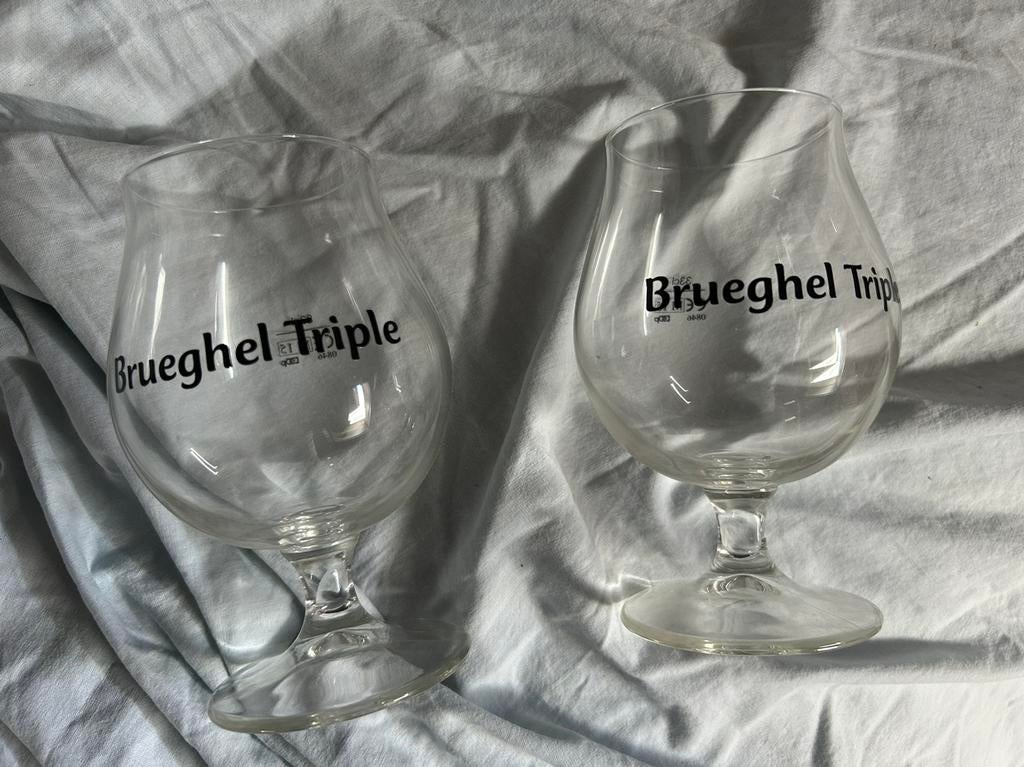 lot de 3 verres de bière spéciale - breughel triple, Verzamelen, Zo goed als nieuw
