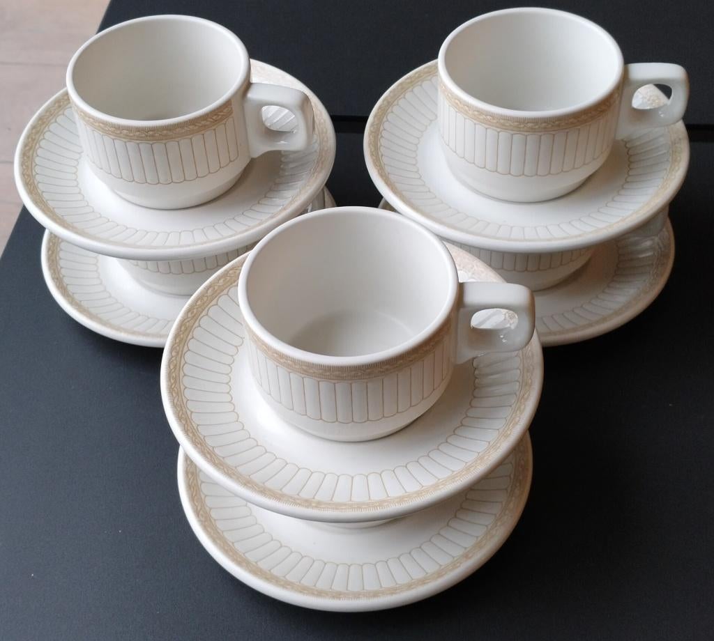 koffieservies Duraline set van 6, Huis en Inrichting, Ophalen, Zo goed als nieuw, Wedgwood, Kop(pen) en/of Schotel(s)