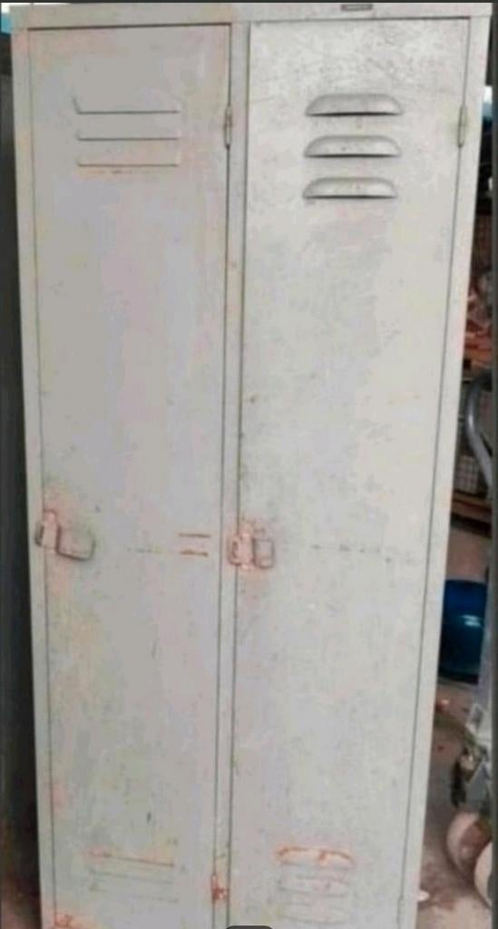 Vintage locker lockerkast metaal magazijn 6x retro opberg, Ophalen, Gebruikt