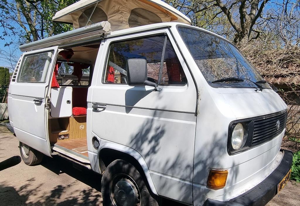 Volkswagen t3 bus benzine camper zonnepaneel, Caravans en Kamperen, Volkswagen, Particulier, Benzine, Luifel