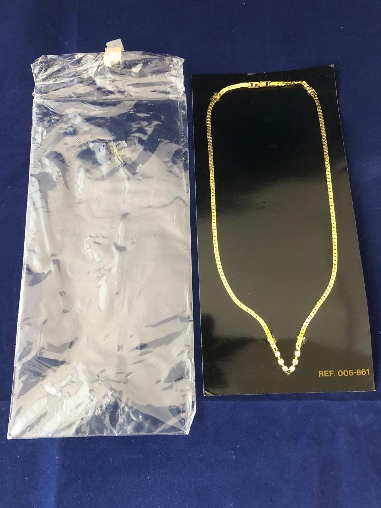 Ketting goudkleurig met glinster steentjes 20 cm strass, Ophalen of Verzenden, Nieuw, Met strass