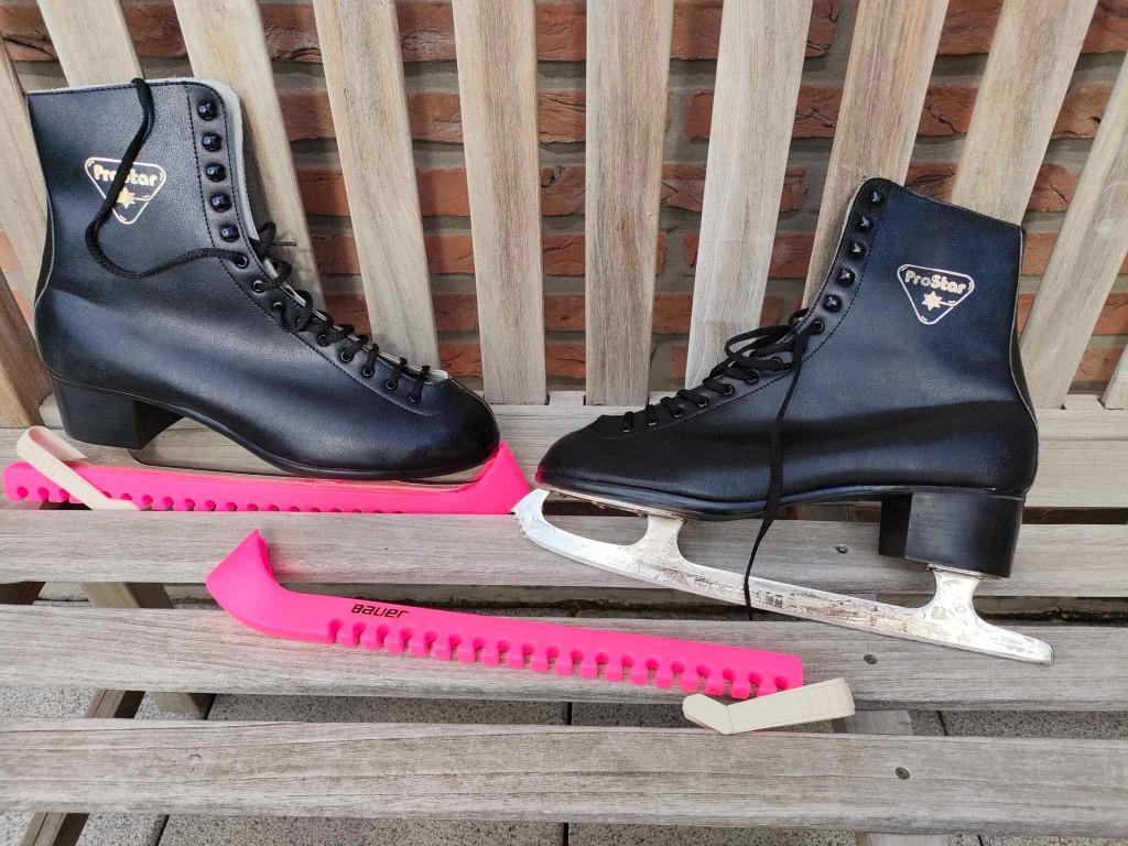 Zwarte ijsschaatsen Prostar - maat 44, Sport en Fitness, Schaatsen, Overige merken, Ophalen of Verzenden, Zo goed als nieuw, Kunstschaatsen