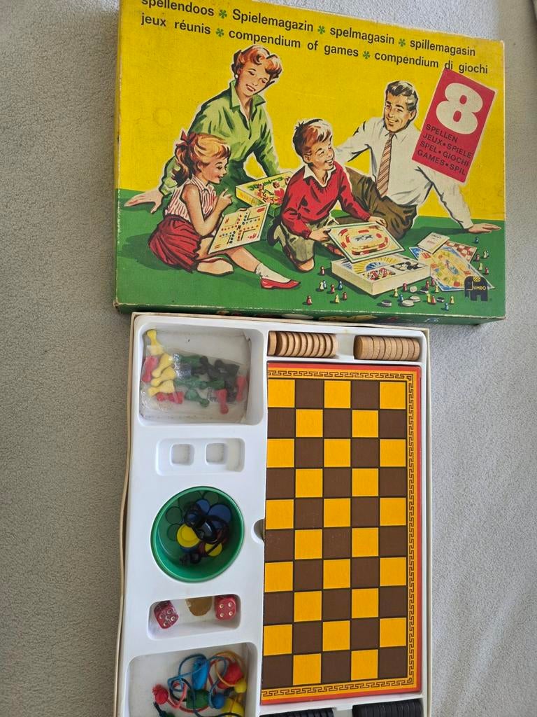 Spellendoos 8 verschillende spellen, Ophalen of Verzenden