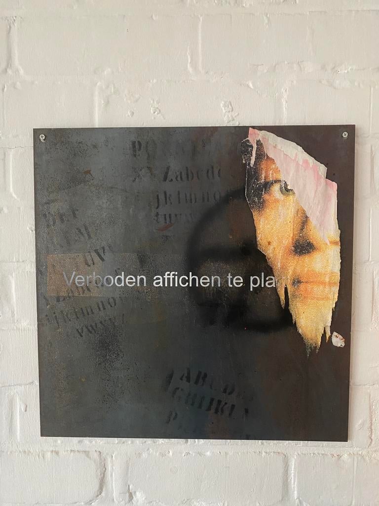 Collage op metaal Sophie De Keyser 50x50cm, Ophalen