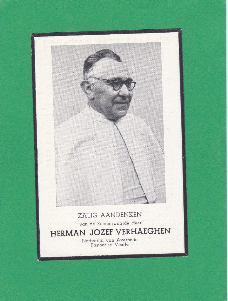 DP Norbertijn Herman Verhaeghen, Verzamelen, Verzenden, Bidprentje