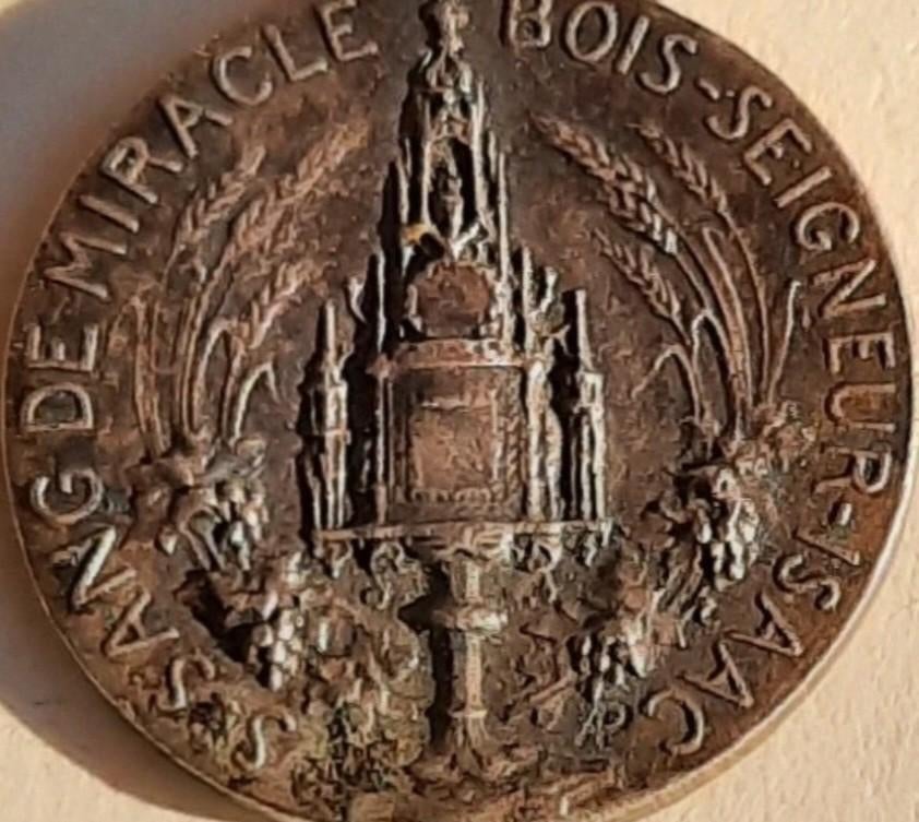Médaille Saint Sang de miracle Bois Seigneur Isaac, Enlèvement ou Envoi, Utilisé, Christianisme | Catholique