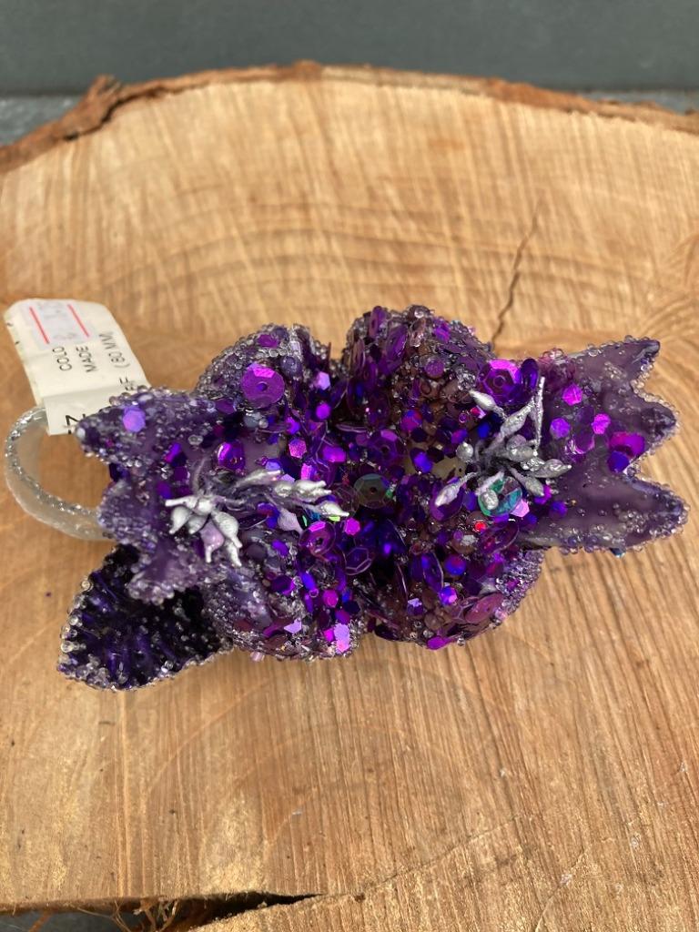 DECO GRANAATAPPEL PURPLE MET GLITTERS 6 stuks Nieuw KOOPJE!, Ophalen of Verzenden, Nieuw