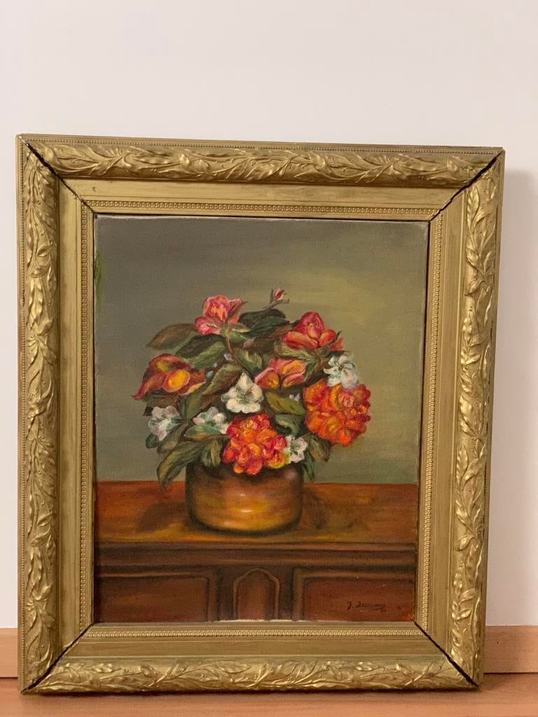 Barok schilderij bloemen-60cm/69cm, Antiek en Kunst, Ophalen